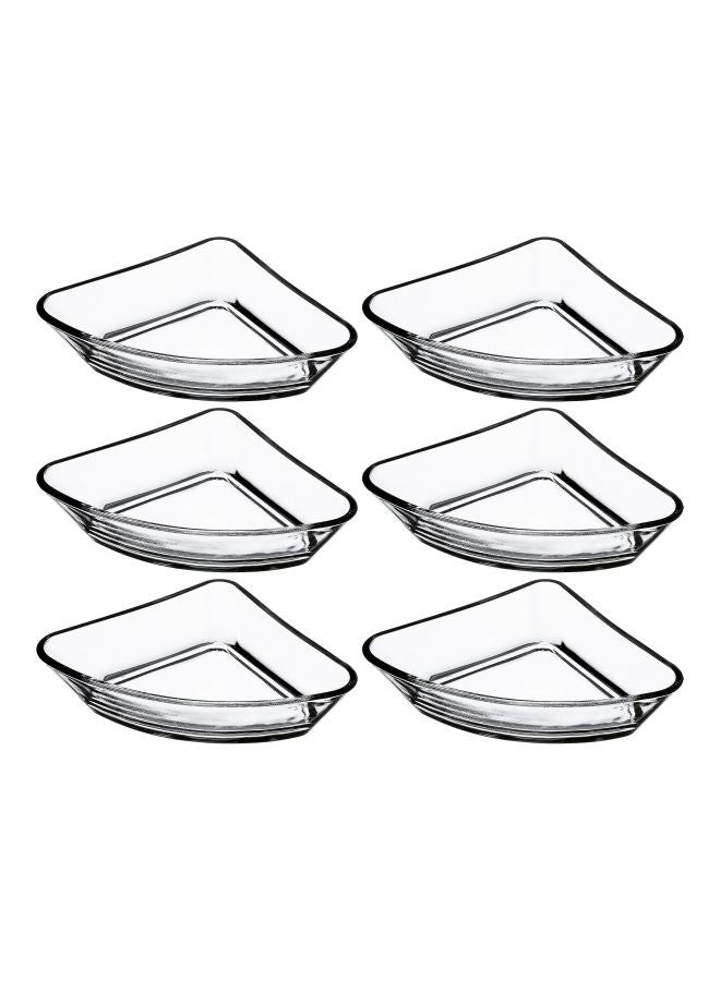 باساباتشي طقم أطباق تقديم أرت من 6 قطع شفاف 125x125x40مم - Image 1