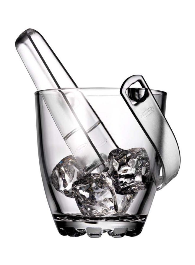 Pasabahce Sylvana Ice Bucket And Tong Clear 130mm - Image 1