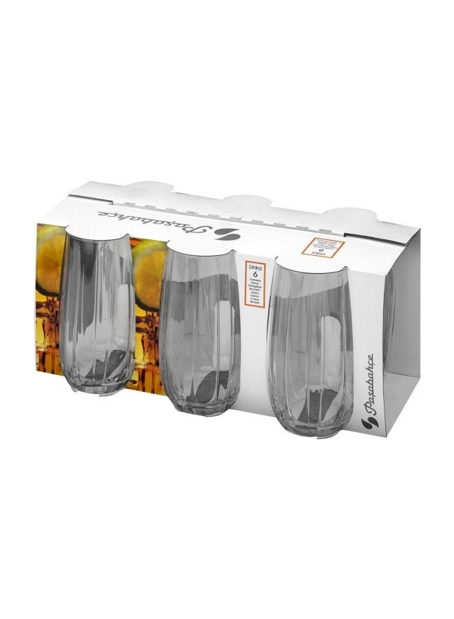 6-Piece Linka Tumbler Set Clear 500ml