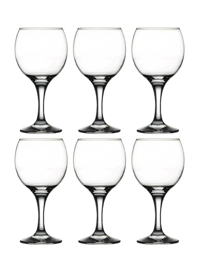 Pasabahce 6-Piece Bistro Wine Glass Set, 290cc Clear  - Image 1