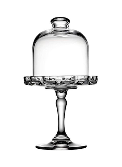 Pattiserie Glass Footed Cake Stand With Dome Clear