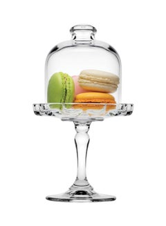 Pasabahce Pattiserie Glass Footed Cake Stand With Dome Clear  - Image 2