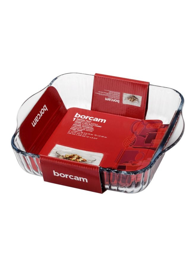 Borcam Square Glass Tray Clear 1.95Liters - Image 2
