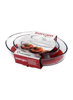 Borcam 2-Piece Glass Ovenwares Clear Large Pan 1x1.55, Small Pan 1x3.2Liters  - Image 2