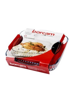 Borcam 2-Piece Square Glass Trays Clear Large Tray 1x2, Small Tray 1x3.5Liters  - Image 2