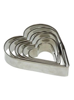 Tognana Pack Of 6 Heart Shaped Cookie Cutters Silver 