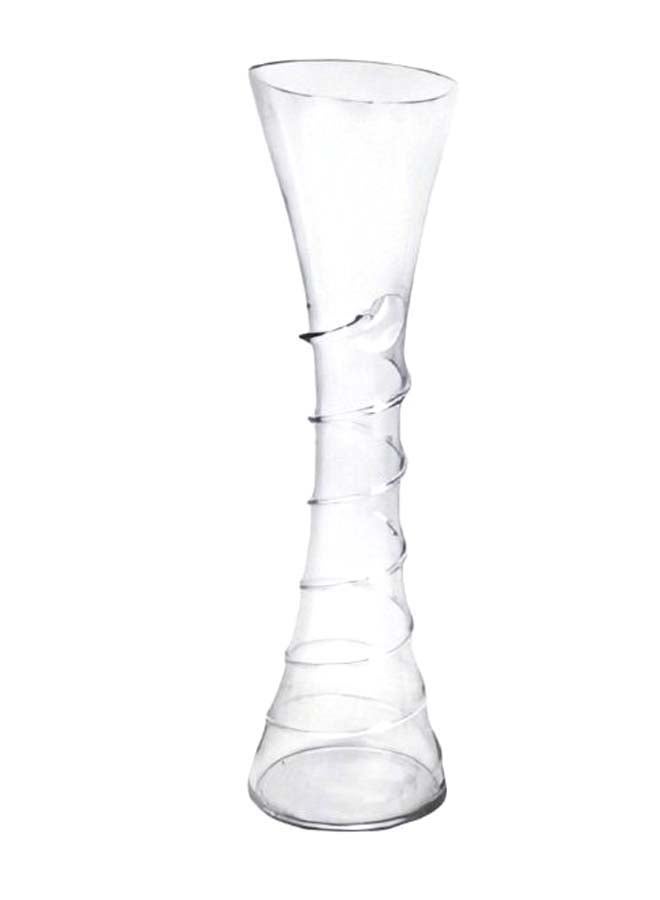 Classy Cylindrical Vase With A Spiral Line Design Clear 30 x 7centimeter - Image 1