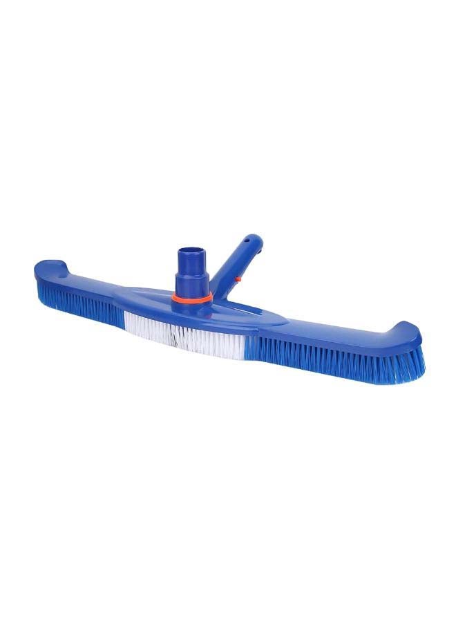 Heavy Duty Swimming Pool Scrub Brush With Fixed Hose Connector Blue/White 20inch