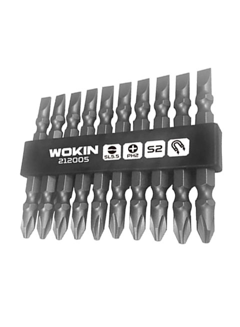 10-Piece Double End Screwdriver Bit Set Silver