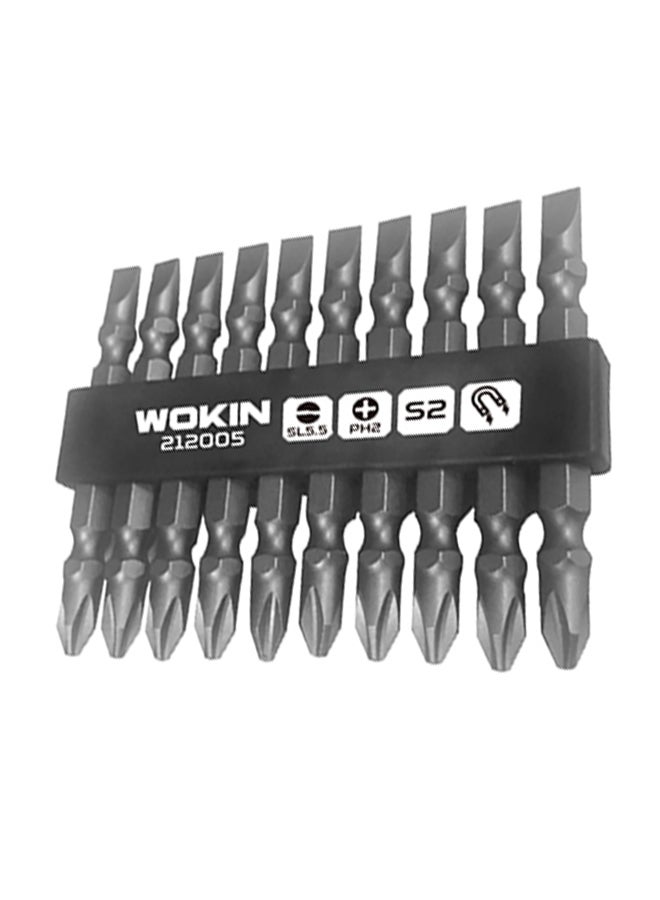 WOKIN 10-Piece Double End Screwdriver Bit Set Silver 