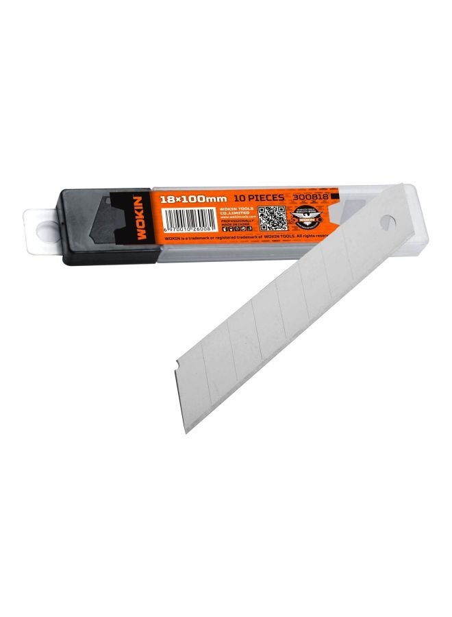 WOKIN 10-Piece Blade Set Silver 18x100mm 