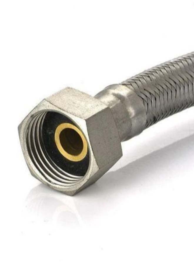 2-Piece Toilet Flexible Hose Connection Set Silver 30cm - Image 2