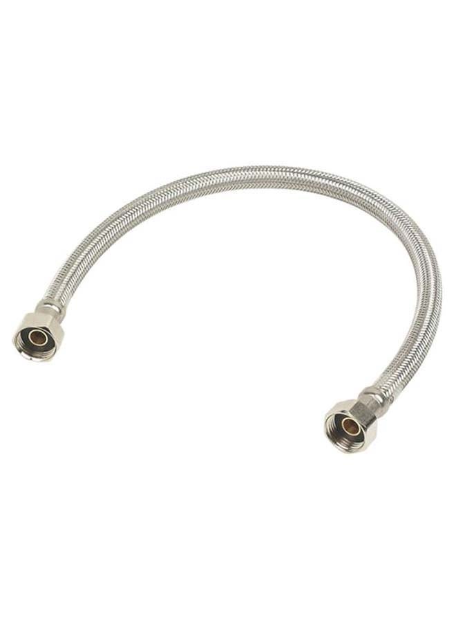 4-Piece Toilet Flexible Hose Connection Set Silver 40cm