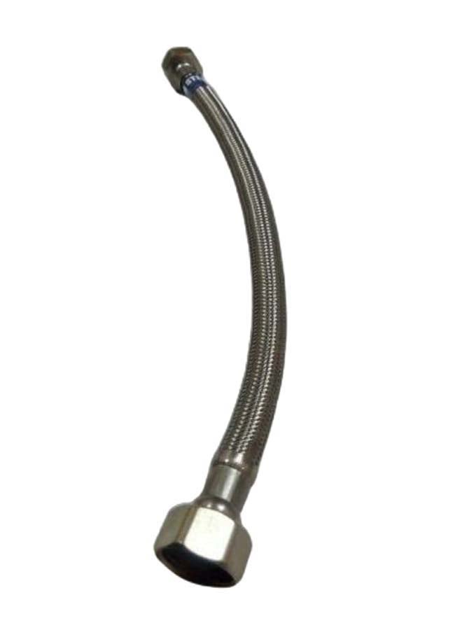 2-Piece Toilet Flexible Hose Connection Set Silver 30cm