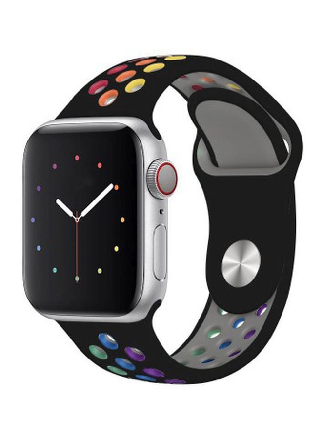 MARGOUN - Replacement Band For Apple Watch 44mm Black/Yellow/Green - Image 1