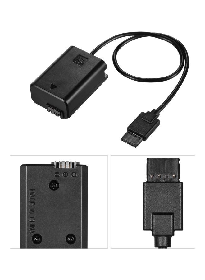 ANDOER - NP-FW50 Dummy Battery Power Adapter Cable For DJI Ronin S Gimbal Stabilizer/ Sony A7/A7R/A7S/A7II/A7RII/A7SII/A6300/A6400/A6500 Camera Black - Image 1