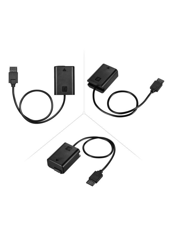 ANDOER - NP-FW50 Dummy Battery Power Adapter Cable For DJI Ronin S Gimbal Stabilizer/ Sony A7/A7R/A7S/A7II/A7RII/A7SII/A6300/A6400/A6500 Camera Black - Image 1