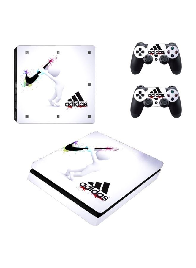Beauenty 4-Piece Adidas Printed Console And Controller Sticker Set - Sony PlayStation 4 Slim - Image 1
