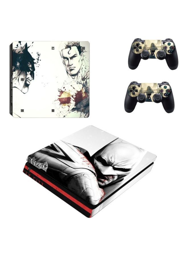 Beauenty - 3-Piece Batman Vs Superman Printed Console And Controller Sticker For PlayStation 4 Slim - Image 1