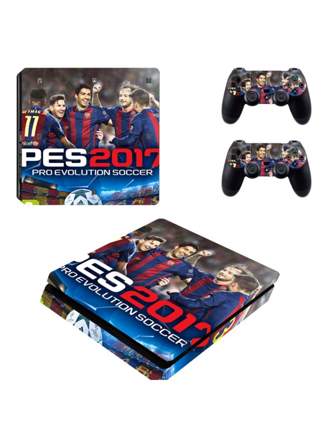 Beauenty 4-Piece PES 2017 Themed Printed Console And Controller Sticker - PlayStation 4 Slim - Image 1