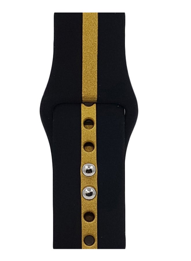 موكوم سوار بديل مناسب للساعة الذكية أبل سيريس 5/4/3/2/1 أسود/ذهبي - Image 1