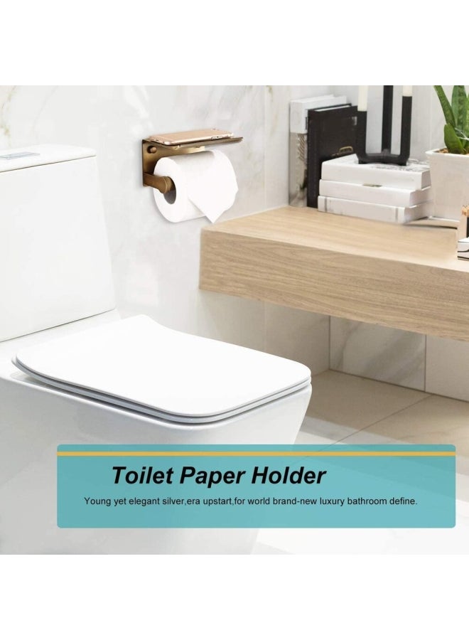 AMERTEER Wall Mounted Toilet Paper Holder Gold 16.3x13.5x9.5cm - Image 5