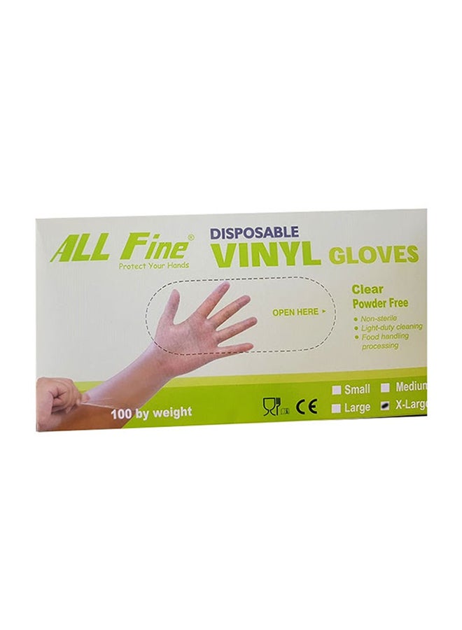 100-Piece Disposable Vinyl Powder Free Gloves XL - Image 1