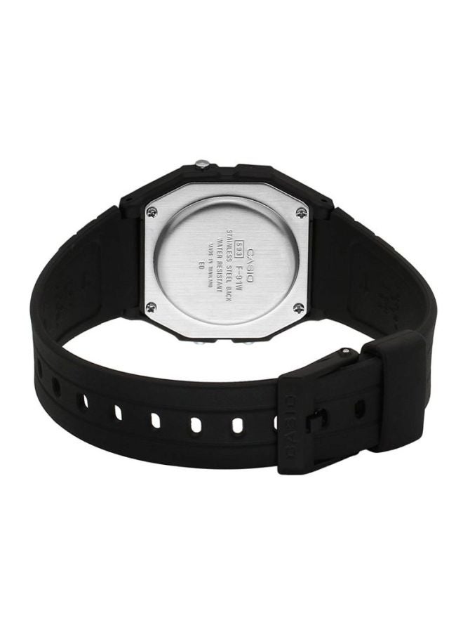 كاسيو ساعة يد رقمية كلاسيكية طراز F-91W-1SDG - 35 مم - أسود للرجال - Image 2