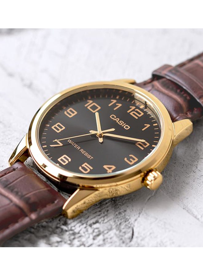 CASIO - Men's Dress Analog Watch MTP-V001GL-1B - 45 mm - Brown - Image 1
