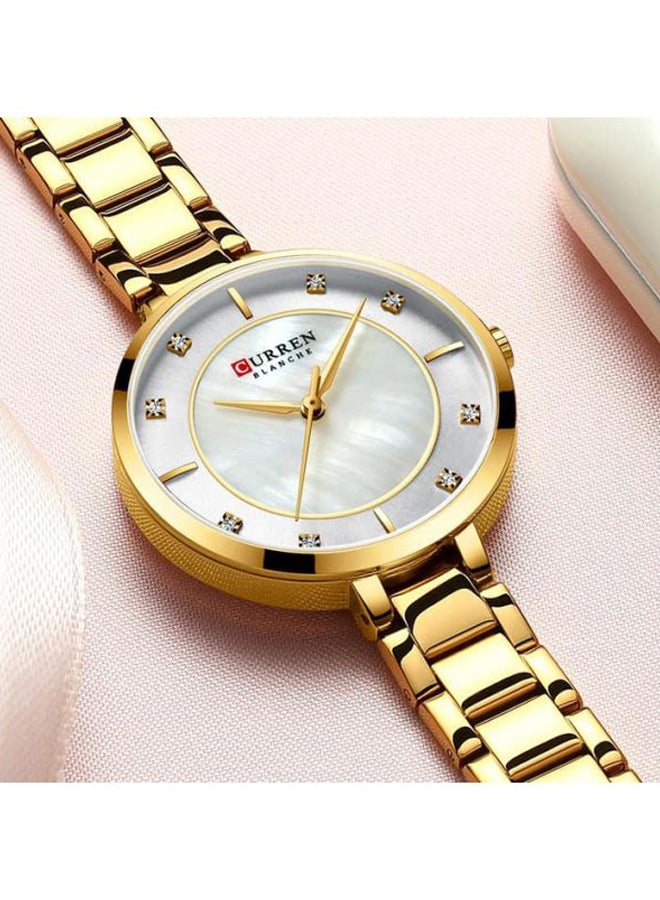 CURREN - Women's Water Resistant Analog Watch 9051 - 34 mm - Gold - Image 1