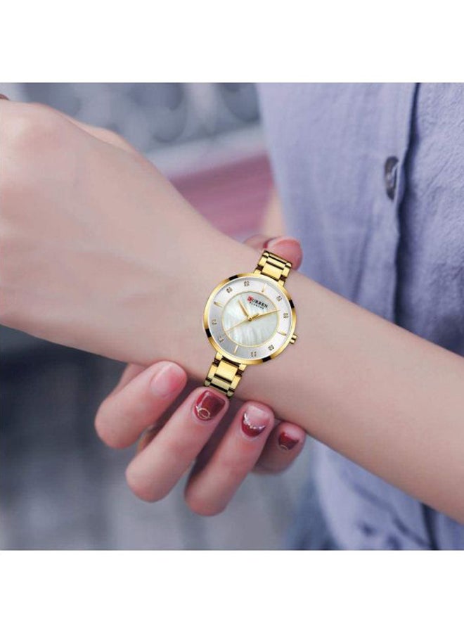 CURREN - Women's Water Resistant Analog Watch 9051 - 34 mm - Gold - Image 1