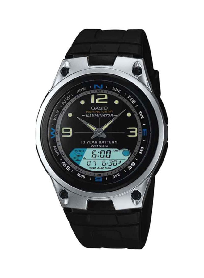 كاسيو ساعة يد شبابية بعقارب ورقمية طراز AW-82-1A - قياس 47 مم - لون أسود للرجال - Image 1