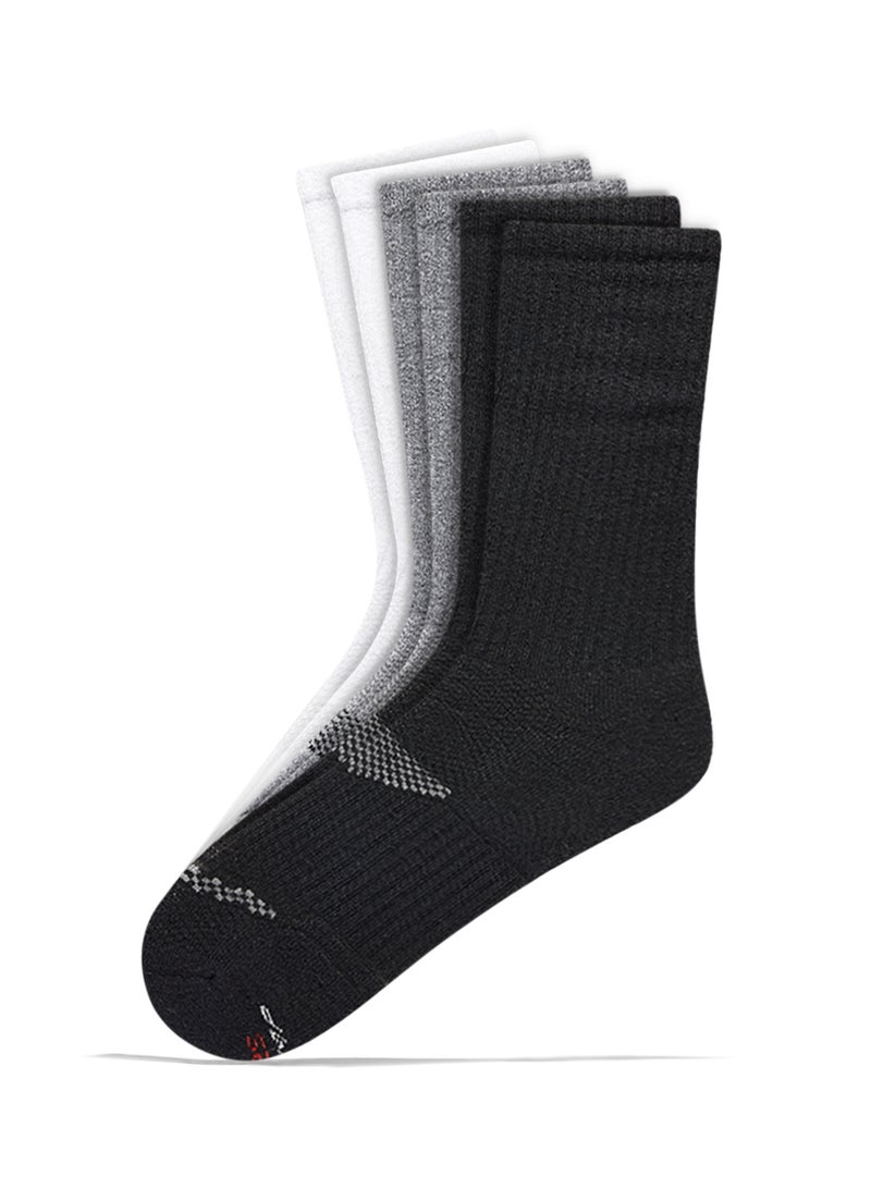 Hanes 3 Pair Ankle Accent Design Socks White/Black/Grey - Image 1