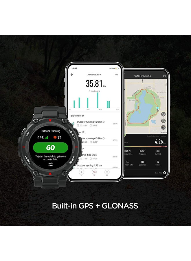 Amazfit - 390.0 mAh T-Rex Smartwatch Rock Black - Image 1