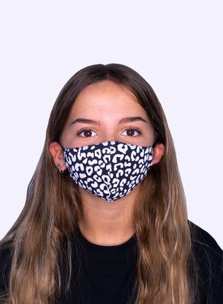 Girls Leopard Print Face Mask Black/White - v1595831622/N39333213V_1
