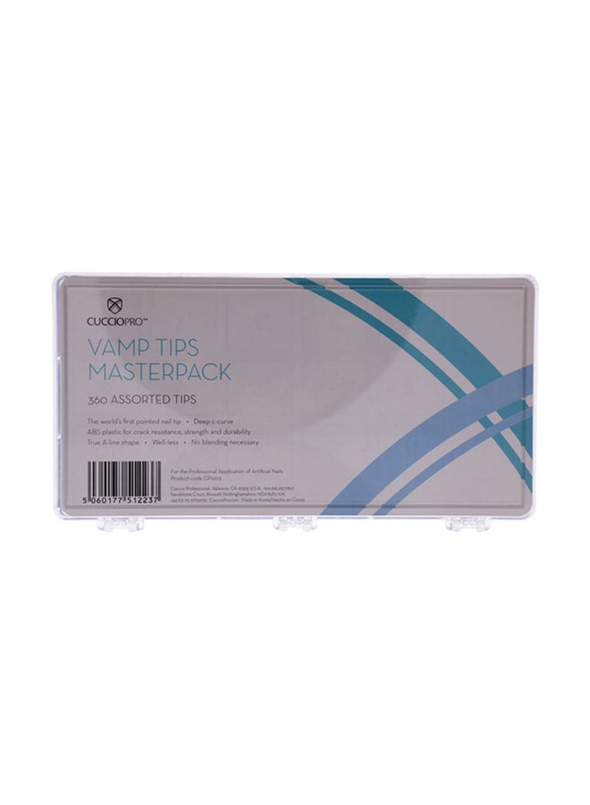 Pro Vamp Tips Masterpack - 360 Pc Acrylic Nails Clear
