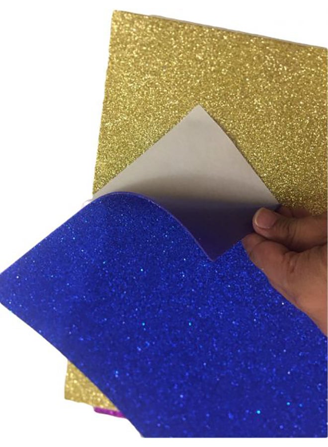 10-Piece Self-Adhesive Foam Glitter Sheet Set Multicolour - Image 3