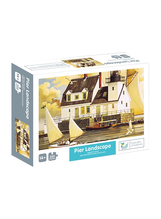 QIHAN - 300-Piece Pier Landscape Jigsaw Fun Puzzle Stress Relief Education Toy Set 372x252mm - Image 1