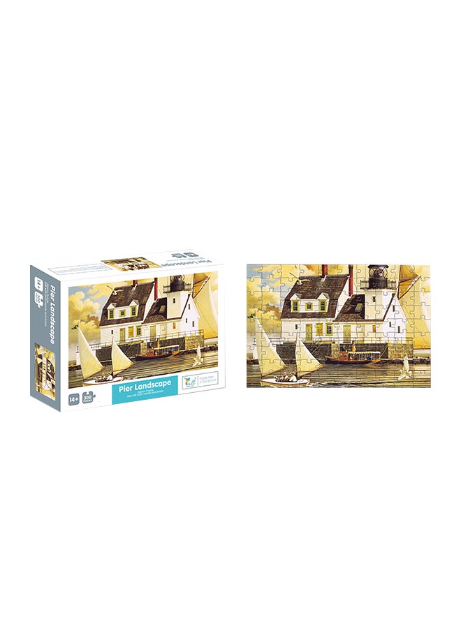 QIHAN - 300-Piece Pier Landscape Jigsaw Fun Puzzle Stress Relief Education Toy Set 372x252mm - Image 1