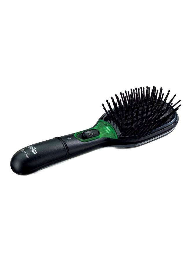 BRAUN Portable Satin 7 Hair Brush Black/Green 4.4 x 2.8 x 6.4inch - Image 1