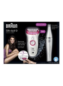 BRAUN Silk-Epil 9 Wet And Dry Cordless Epilator White/Pink  - Image 2