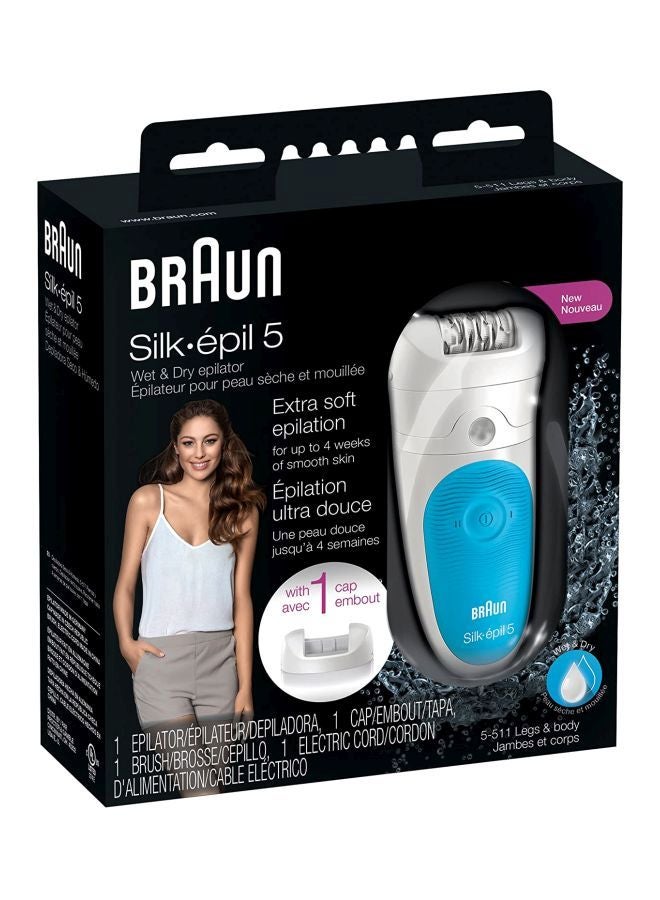 براون ماكينة إزالة الشعر سيلك إيبل 5 للاستعمال الجاف والمبلل أبيض/أزرق - Image 4