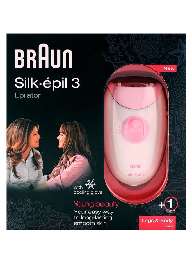 براون ماكينة إزالة الشعر سيلك إبيل 3 وردي/أبيض - Image 3