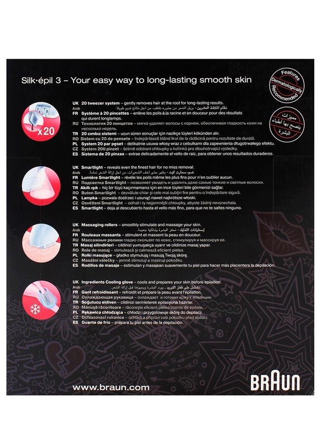 براون ماكينة إزالة الشعر سيلك إبيل 3 وردي/أبيض - Image 4