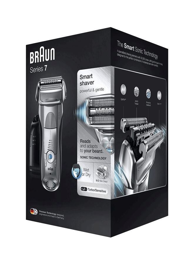 BRAUN Series 7 Wet And Dry Foil Shaver With Charging Stand Silver/Black  - Image 2