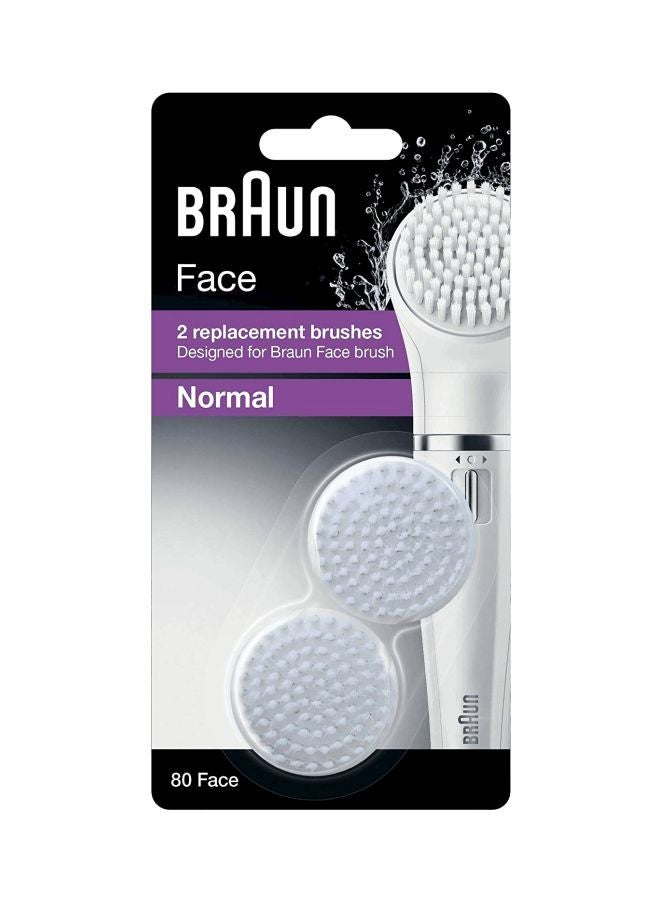BRAUN 2-Piece Normal Replacement Cleansing Brush SE 80N White  - Image 3
