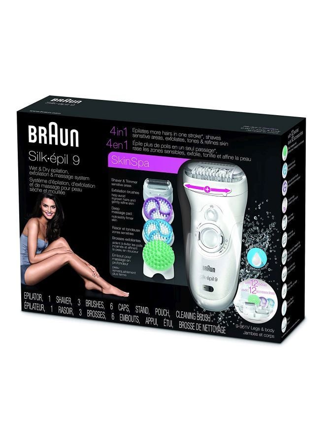 براون ماكينة إزالة الشعر سيلك إيبل 9  للاستعمال الجاف والمبلل أبيض - Image 3