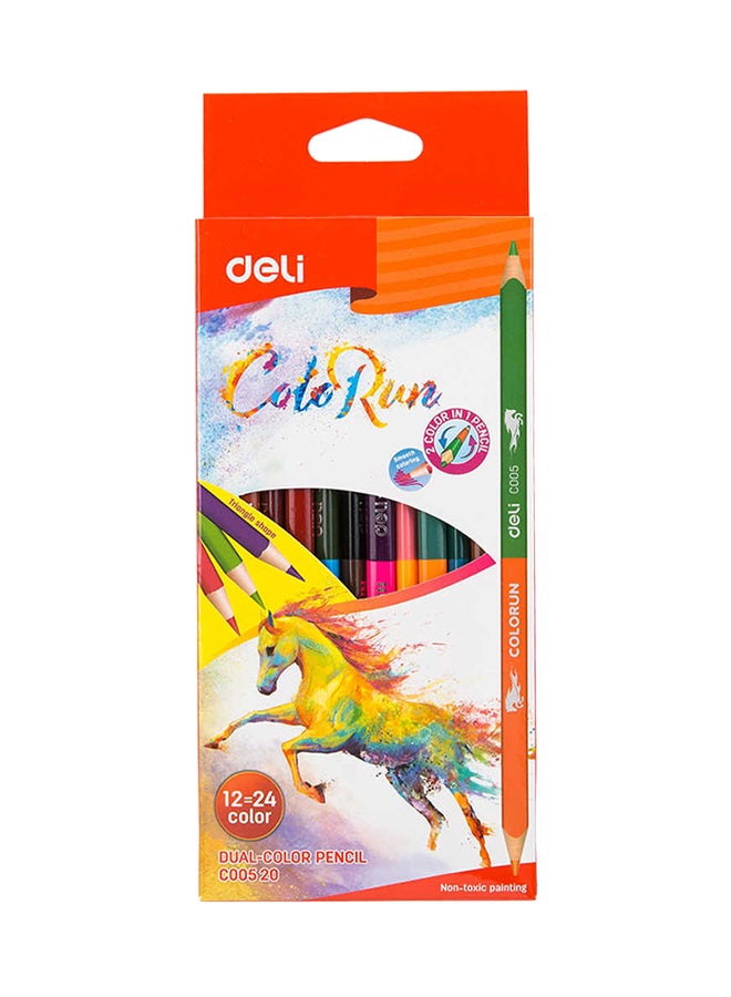 Deli 12-Piece Twin Tip Coloring Pencil Set Multicolour - Image 1
