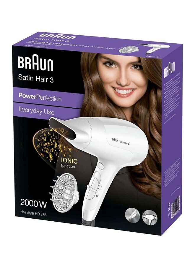 براون مجفف الشعر ساتين بيرفيكشن مزود بثلاث سرعات أبيض - Image 2