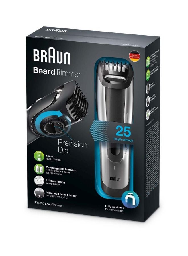 BRAUN Beard Trimmer With Precision Dial Black/Sliver - Image 3